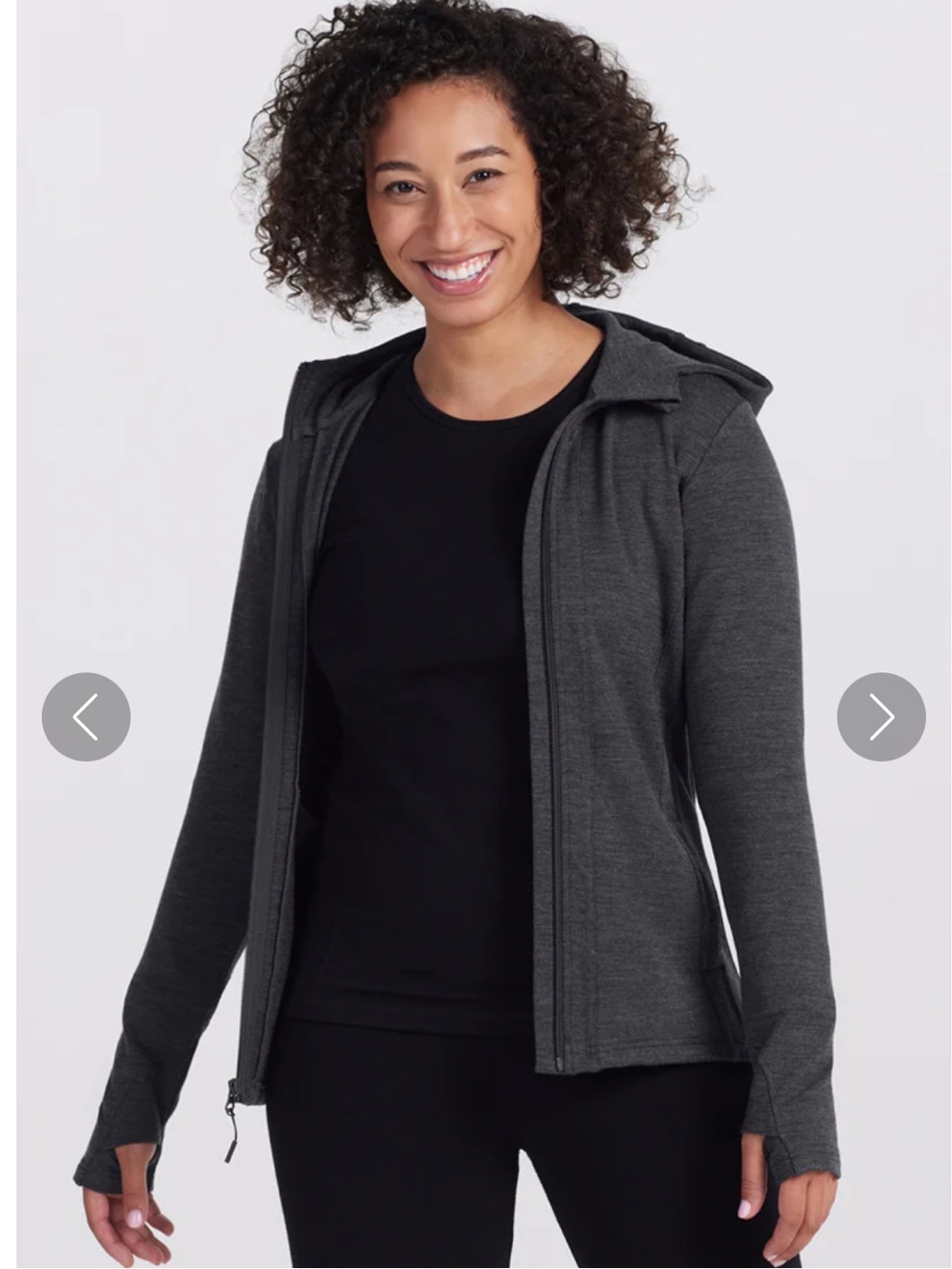 • WoolX • Women’s Zoey Zip Up Hoodie
COLD WEATHER REGULAR FIT Dark Gray / Black